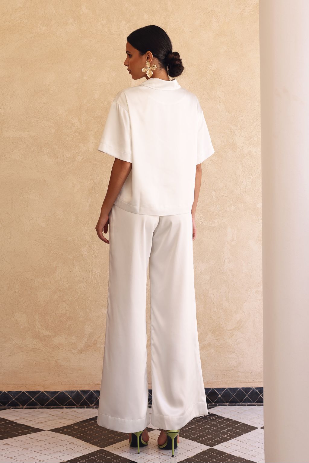 TINA WIDE LEG TROUSERS | WHITE