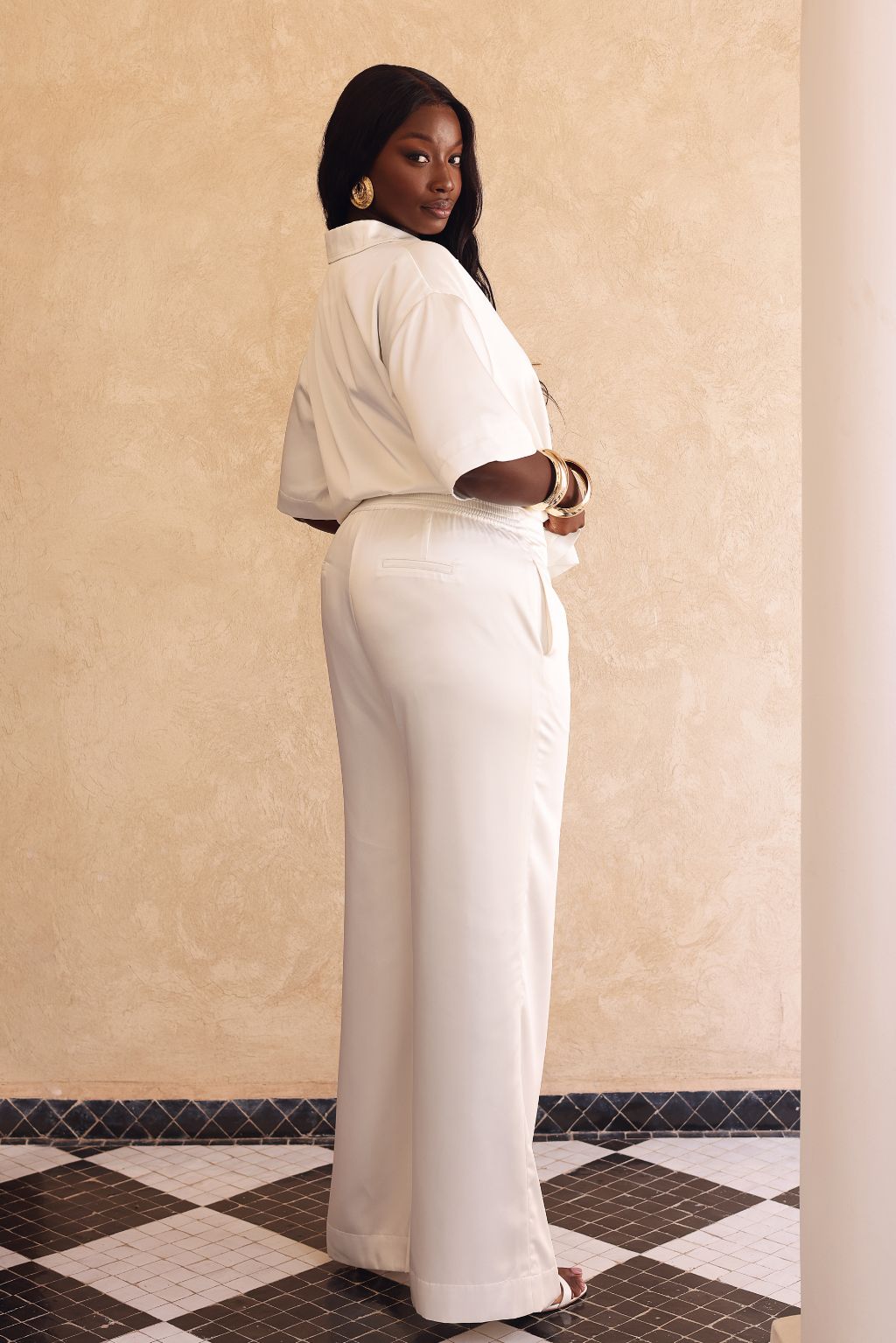 TINA WIDE LEG TROUSERS | WHITE